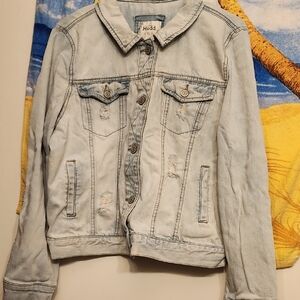MUDD Distressed Light Blue,  Soft Denim Jacket, XL Juniors